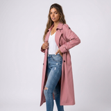 Ruby | Long Double-Breasted Women's Trench Coat with Belt