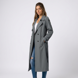 Ruby | Long Double-Breasted Women's Trench Coat with Belt