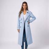 Ruby | Long Double-Breasted Women's Trench Coat with Belt