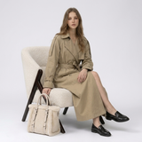 Women's Long Double-Breasted Trench Coat with Belt – Wide Lapel Autumn Winter Mac