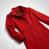 Penelope | Elegant High-Collar Coat with Button Fastening