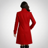Penelope | Elegant High-Collar Coat with Button Fastening
