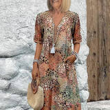 Nerivelle | Floral V-Neck Summer Dress with Side Pockets
