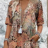Nerivelle | Floral V-Neck Summer Dress with Side Pockets