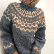 Women's Norwegian Jumper – Fair Isle Turtleneck Chunky Winter Knit