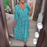 Elyssara | V-Neck Boho Maxi Dress with Unique Pattern