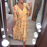 Elyssara | V-Neck Boho Maxi Dress with Unique Pattern