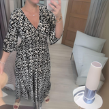 Elyssara | V-Neck Boho Maxi Dress with Unique Pattern