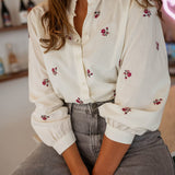 Celestine | Floral Print Collar Blouse with Elegant Fit