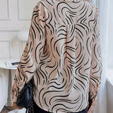 Seraphine | Long Sleeve Printed Button-Up Blouse
