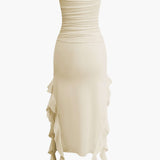 Harper | Bandeau Maxi Dress with Elegant Ruffle Detail
