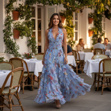 Arabella | Floral Halterneck Ruffle Maxi Dress
