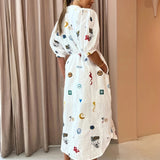 Clarisse | Floral Print Drawstring Blouse with Long Sleeves