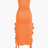 Harper | Bandeau Maxi Dress with Elegant Ruffle Detail
