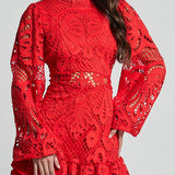 Genevieve | Elegant Puff Sleeve Midi Dress
