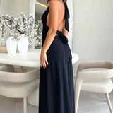 Charlotte | Deep V-Neck Maxi Dress with Elegant Side Slit