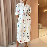 Clarisse | Floral Print Drawstring Blouse with Long Sleeves