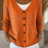 Florence | V-Neck Button-Up Long Sleeve Sweater