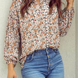 Aviana | Floral Print Crew Neck Blouse with Lightweight Comfort