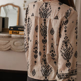 Adeline | Printed Beige Women's Blouse with Elegant Fit
