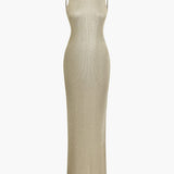 Emily | Textured Knit Maxi Dress with Side Slit