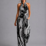 Amelia | Lightweight Linen Blend Halter Wide-Leg Jumpsuit Set