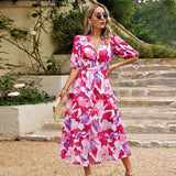 Finley | Boho floral maxi dress with flowing silhouette
