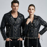 Arthur | Unisex Punk Rock Leather Biker Coat