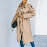 Ruby | Women's Premium Long Trench Coat with Timeless Belted Design