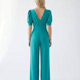 Phoebe | Elegant Puff Sleeve Jumpsuit with Wide Leg Design