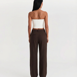 Florence | High-Waisted Wide-Leg Pleated Trousers