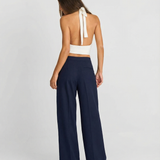 Clara | High-Waist Wide-Leg Pleated Trousers