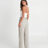 Vivienne | High-Waisted Wide-Leg Linen Trousers with Pleated Front