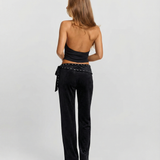 Phoebe | Wide-Leg Jersey Trousers with Wrap Waistband