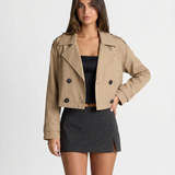 Valentina | Cropped Double-Breasted Trench Coat