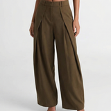 Madeline | Tailored Wide-Leg Trousers with High-Waist Wrap Pleat Design