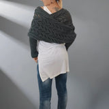 Women's Winter Knitted Shoulder Wrap – Warm Cropped Shrug Scarf