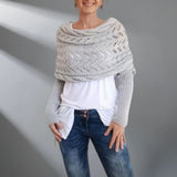 Women's Winter Knitted Shoulder Wrap – Warm Cropped Shrug Scarf