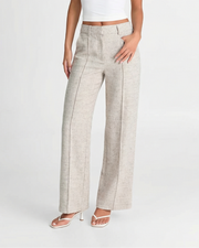Vivienne | High-Waisted Wide-Leg Linen Trousers with Pleated Front