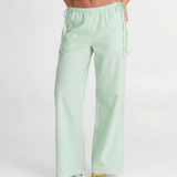 Georgia | Ribbed Linen Wide-Leg Trousers with Adjustable Drawstring Waist