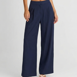 Clara | High-Waist Wide-Leg Pleated Trousers