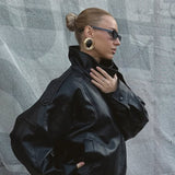 Matilda | Women’s High Neck Faux Leather Jacket