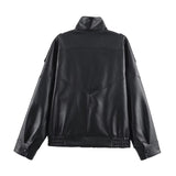 Matilda | Women’s High Neck Faux Leather Jacket