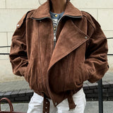 Beatrice | Women's Oversized Faux Suede Bomber Jacket
