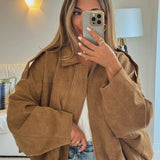 Poppy | Women's Faux Suede Bomber Jacket with Collar