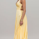 Charlotte | Flowing Pleated V-Neck Maxi Dress