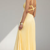 Charlotte | Flowing Pleated V-Neck Maxi Dress