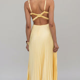 Charlotte | Flowing Pleated V-Neck Maxi Dress