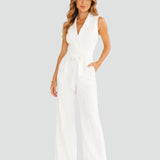 Lily | Women's Wide-Leg Wrap Jumpsuit with Waist Tie