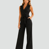 Lily | Women's Wide-Leg Wrap Jumpsuit with Waist Tie